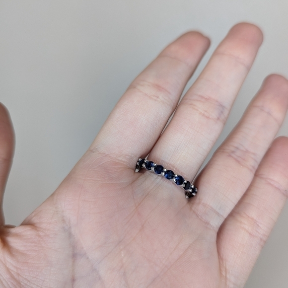 Sterling Silver 925 Blue CZ Ring size 7 - Picture 3 of 4